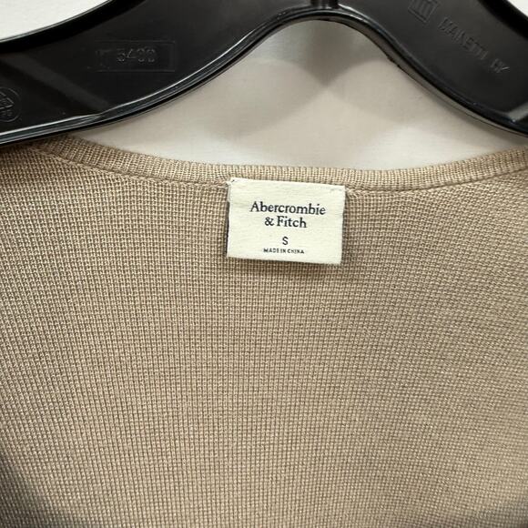 Abercrombie & Fitch Long Sleeve Sweater V-Neck Thong Bodysuit Beige Tan Small - Picture 4 of 6